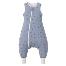 Nivolltha Super Soft Winter Baby Sleeping Bag with Feet 2.5 TOG, 100% Cotton Warm Toddler Sleep Sack with Feet, Ocean, Size M