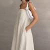 LXYZXZ Aesthetic Dress Strapless Linen Maxi Dress Linen A-Line Strapless