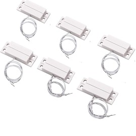 MC-32 NC Surface Mount Wired Security Window Door Contact Sensor Alarm Magnetic Reed Switch White - (6 Sets)