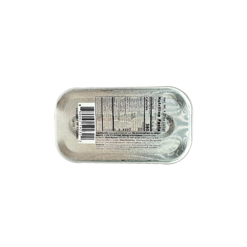 Rudca Food Icelandic Cod Liver - Wild-Caught in Own Oil