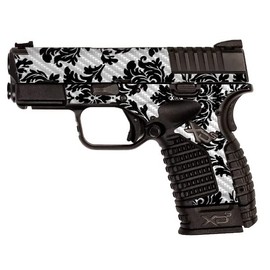 MightySkins Carbon Fiber Skin Compatible with Springfield XDS 3.3 - Vintage Damask | Protective, Durable Textured Carbon Fiber Finish | Easy to Apply, Remove, and Change Styles | Made in The USA