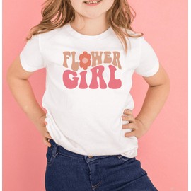 Groovy Flower Girl A Bridesmaid Proposal Flower Girl Tops for Toddler Little Girl Kids Wedding T-Shirt (5-6T, FLOWER GIRL-T Shirt)