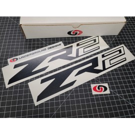 ZR2 Decals (2pk) Truck Bed Side 12.5" Fender Stickers Fits 2015-2025 Silverado Colorado ZR-2 (Gloss Blackout)