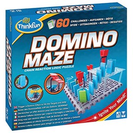 Think Fun Domino Maze Stem - Juego de Juguete y lógica para niños y niñas de 8 años en adelante, combina la diversión de los dominó con el desafío de un Rompecabezas