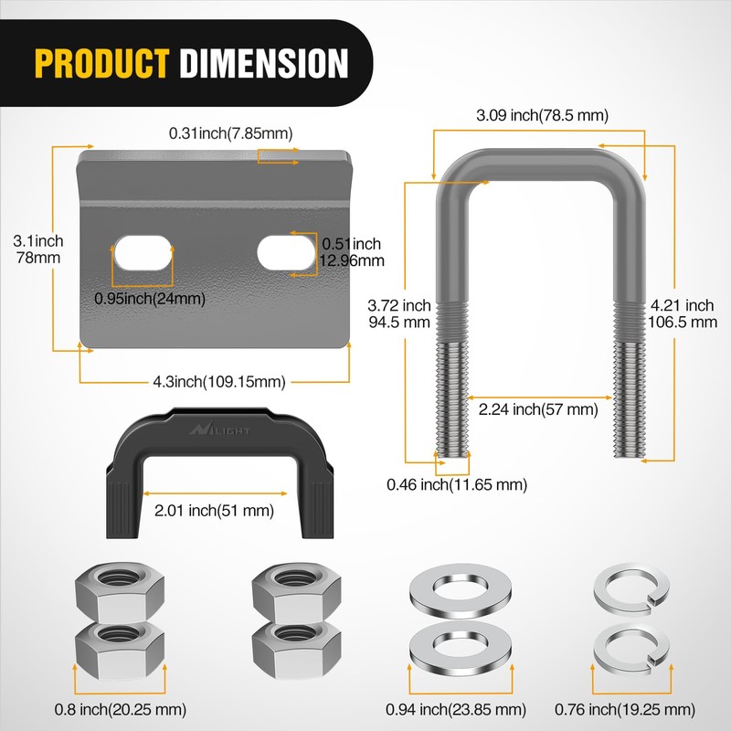 Nilight Trailer Hitch Tightener for 2 Inch Trailers Hitches Mount