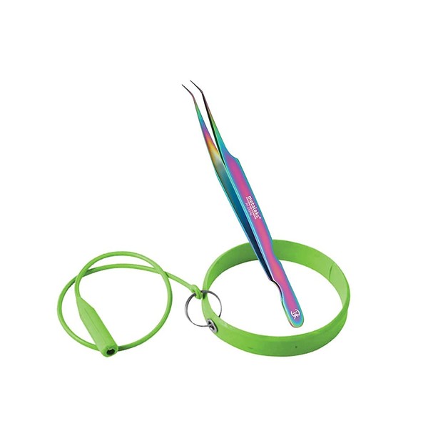 Eyelash Extension Tweezers Protector & Holder Bracelet In Silicon Ring Tweezers Protector I Wrist Band Strap (Green)