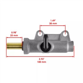 Caltric Rear Brake Master Cylinder NEW for Polaris 1910790 3/8" Flared Brake Connector