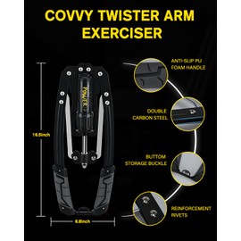 Twister Arm Exerciser Hydraulic Power Adjustable 22-440lbs, Home Chest Expander Shoulder Muscle Training Fitness Equipment, Biceps ABS Back Enhanced Exercise Strengthener, Thickened Carbon Steel, Gray