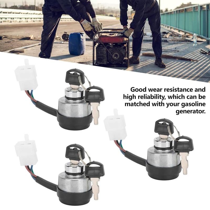 Generator Ignition Switch, 4-Wire Ignition Switch with Key Starter Switches