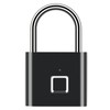 Door Lock Security Keyless USB Rechargeable Fingerprint Smart Padlock Black