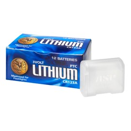 ASP CR123A 3-Volt Lithium Batteries for Tactical Flashlights, Storage Case Included, 12-Pack