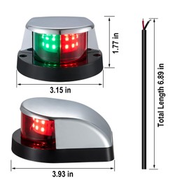 CZC AUTO Boat Navigation Light, Bi-Color Bow Light for Pontoon, Yacht, Skiff and Small Boats