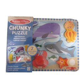 Melissa & Doug Chunky Puzzle Sea Creatures Child Toddler Learning Brand New ..
