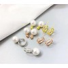 Rose gold coloured C shape pearl colour multi-wear stud drop