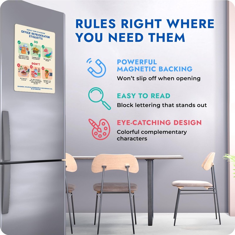 Office Refrigerator Etiquette Guide - Magnetic Signs for Refrigerator to