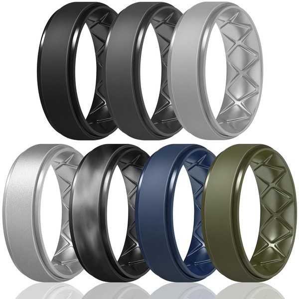 Egnaro Inner Arc Ergonomic Breathable Design, Silicone Rings Mens with