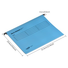 weegoo 12Pcs A4 Suspension Files with Tabs and Card Inserts A4 Folders Hanging Filing Torage Folder for Home School & Office File Organization Filing Cabinet/Blue, DGJB