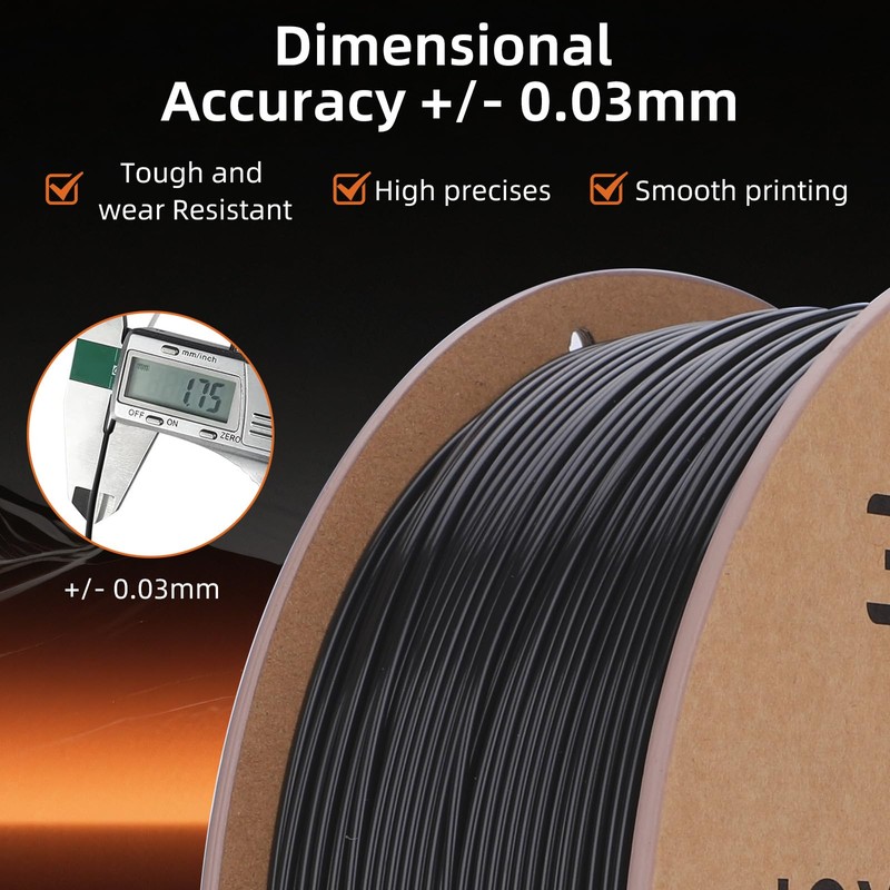 3DHoJor ABS Filament 1.75mm, ABS 1KG*2 Bundle Spool,3D Printer Filament,
