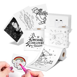 S1 Mini Thermal Printer Sticker Paper, 55mm X 3.5m, 29mm Diameter, Self-Adhesive Pocket Sticker for iDPRT PRT HPRT S1/S2/L8/ M02/M02S Kids Instant Camera Refill Mini Printer Paper