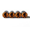 Bigfoot Sasquatch Walking (Orange and Black) Tire Valve Stem Caps