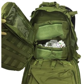 Explorer First aid Survival Kit Emergency Kit Earthquake Survival S.T.O.M.P kit Trauma Bag for Car Home Work Office Boat Camping Hiking Elite Adventures Stomp All-Purpose not Blackhawk (Green Color)