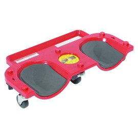 Vestil KNEE-D Rolling Knee Dolly with Foam Cushioned Knee Cups, 350 lbs Capacity, 10" Length, 20-1/4" Width , Red