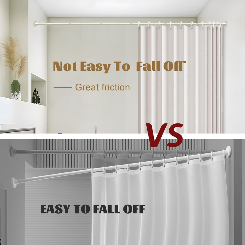 Brushed Nickel Shower Curtain Rods - 31-80 Inch Spring Tension