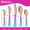 20 Piece Rainbow Silverware Set, ENLOY Colorful Stainless Steel Flatware
