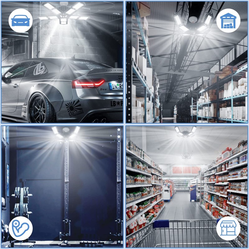 Aoretic LED Garage Lights Bulb 10+1 Panels 2 Pack -200W,