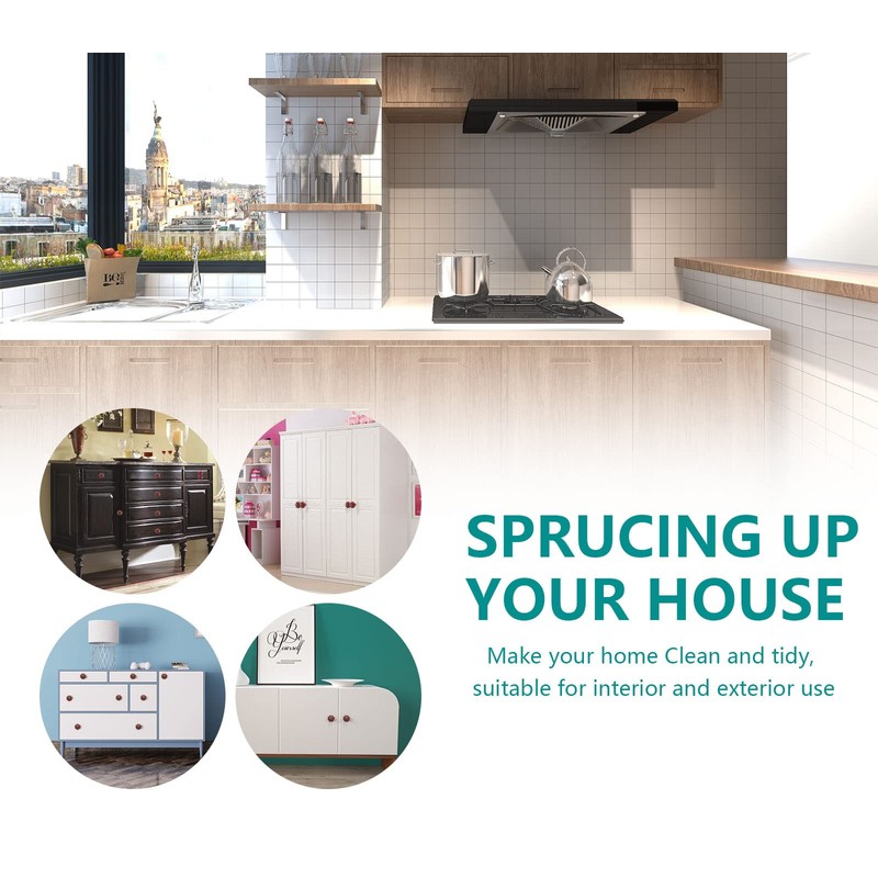 Seimneire 4pcs Rust Red Pumpkin Knobs, Vintage Ceramic Cabinet Knobs,