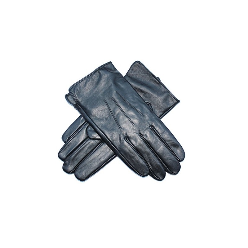 Jasmine Silk Mens Lambskin Leather Cashmere Lined Gloves BLACK (Small)