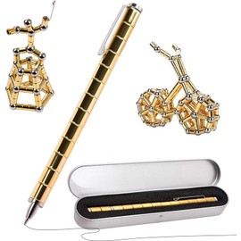 Ballpoint Pen Fidget Pen Magnetic Magic Multifunctional Ballpoint Pen Touch Pen Stylus Pen Toy Magic Pen Fidget Toy Christmas Birthday Gift (Gold)