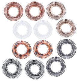 Paifeancodill Stretch Hair Comb Headbands for Women Girls, 12 Pcs Full Circular Stretch Comb, Flexible Plastic Circle Hair Bands, Spiral Tooth Headband, Stretch Hair Combs Headband, Hairband Holder
