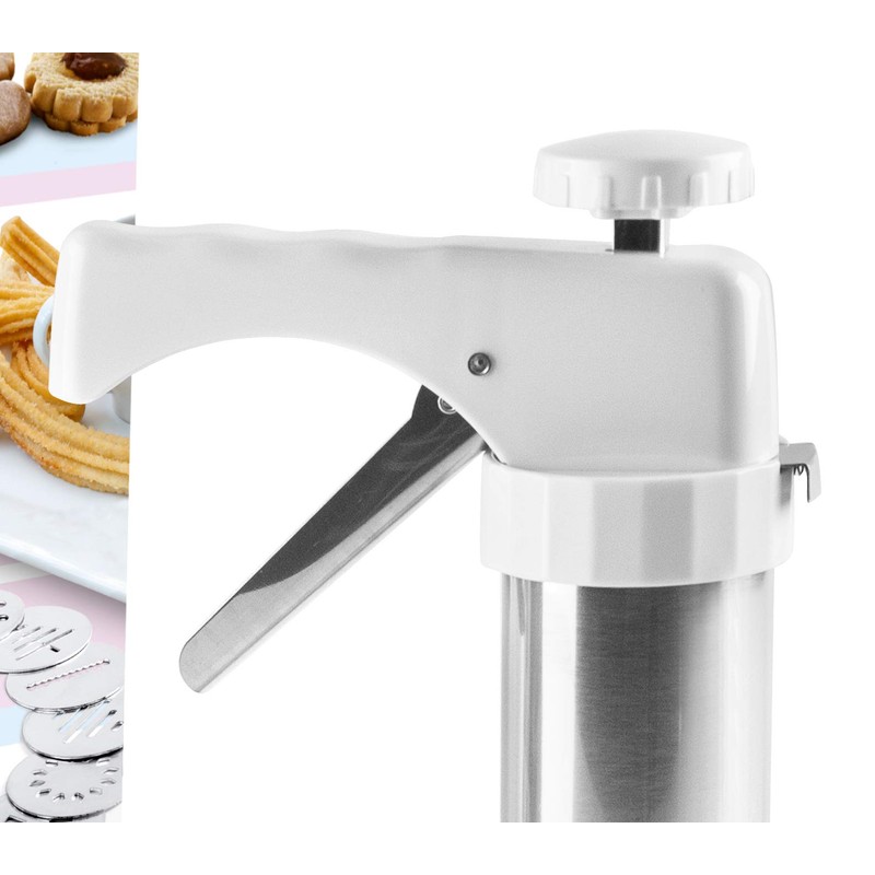 ibili 769500 Cookie Gun Set, White/Silver,12 x 25 x 12