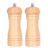 2pcs Wood Salt and Pepper Grinder Adjustable Coarseness Wooden Pepper