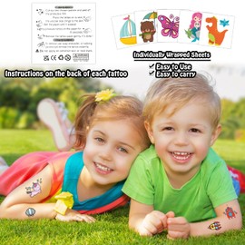Partywind Temporary Tattoos for Kids, 204 Individually Wrapped Sheets Tattoos Stickers, Birthday Party Supplies, Goodie Bag Fillers, Toys for Boys and Girls