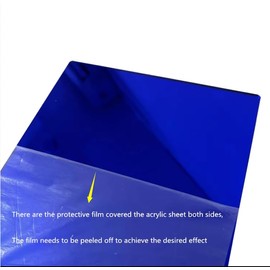 XIAOYUE Acrylic Dark Blue Mirror Sheet,Colorful Acrylic Mirror Sheet,2 Pack Blue Mirrored Acrylic Lucite Plexiglass Sheet (Actual Size 11.875" x 11.875") (2, 1/8'')