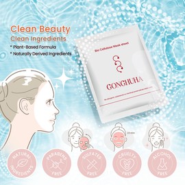 GONGHUHA Korean Bio Cellulose Face Mask Sheet for Deep Hydrating, Soothing, and Refreshing Skin – Facial Mask for Women and Men, Self-Care Sheet Mask for All Skin Types (1 Sheet)