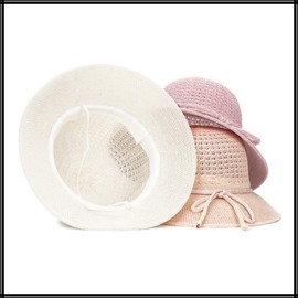 White Fang CZ022 Women's Hat, Climbing Hat, Sun Hat, Travel Hat, Chin Strap, Ribbon Hat, Stylish, Cute, Braun