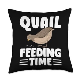 Quail Feeding Time Chicken Bird Throw Pillow