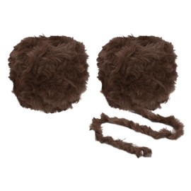 PATIKIL 70 Yards Faux Fur Yarn, 2 Balls Fluffy Yarn, Crochet Yarn, Soft Chunky Polyester Plush Fur Eyelashes for Crochet, Knitted Blanket, Carpet, Pullover, Scarf, Hat, Bear Craft, Coffee Brown
