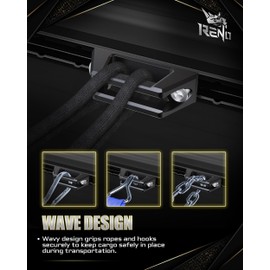 RENO Tie Down Anchors, Bed Hooks Fits for Utili-Track Bed Rail System Bed Rail Cleats Compatible with 2005-2024 Frontier / 2004-2024 Titan, Replaces OEM 999T7-ZV00A (Aluminum, Black, 2PCS)