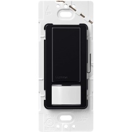 Lutron Maestro Vacancy Motion Sensor Light Switch for Bathroom, Garage, Laundry Room, and Closet, for Any Light Bulbs, Auto Off Only, Single-Pole Only, No Neutral Required, MS-VPS2-BL, Black