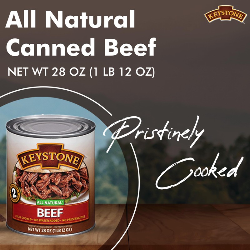 Keystone Meats All Natural Heat and Serve Canned Beef 28
