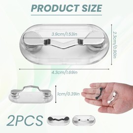 Magnetic Glasses Holder, 2 Pcs Stainless Steel Magnetic Eyeglass Holder Portable Spectacle Clips ID Badge Holders Eyewear Hook Attaches to Clothing for Glasses Sunglasses Earphones (Black Silver)