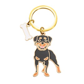 BNQL Rottweiler Keychain - Dog Lover Gift - Cute Keyring for Rottweiler Owners, Large