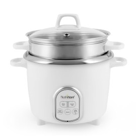 Aroma Housewares NutriWare 14-Cup (Cooked) Digital Rice Cooker and Food Steamer, White