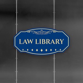 Victorian Plus Law Library Wall or Door Sign Leather | Legal and Courtroom Decoration - Medium