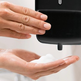 Jofel - Wall Mounted Soap Dispenser, Refillable with 0.8L Foam, Soap Dispenser, ABS Housing, Azur AC40000, Black