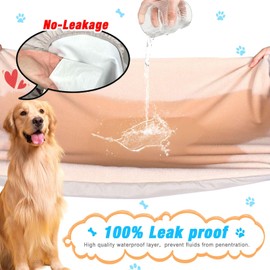 Dog Bed Covers Replacement Washable 100% Waterproof Dog Bed Cover 2 Pack Soft Noiseless Dog Bed Sheets for Dog Bed/pet Bed, 42" x 28" Beige